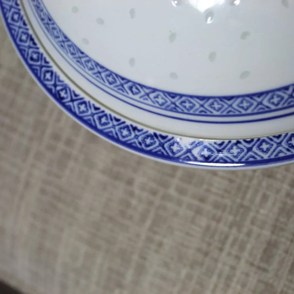 Vintage Porcelain Chinese Rice Grain Dragon Pattern 16